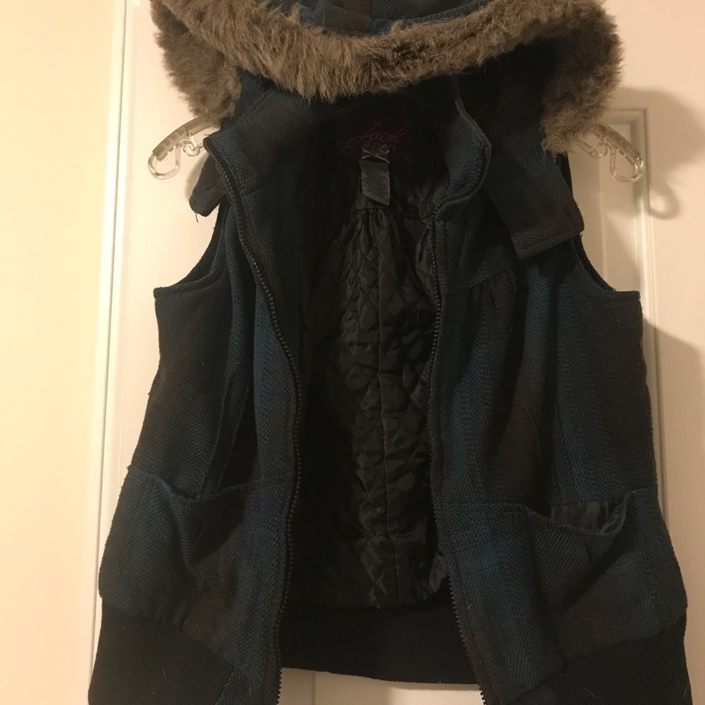 Vest w/ Faux Fur Lined Hood